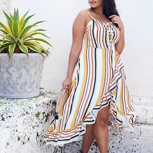 Fashion to Figure Plus size Stripe ruffle dress